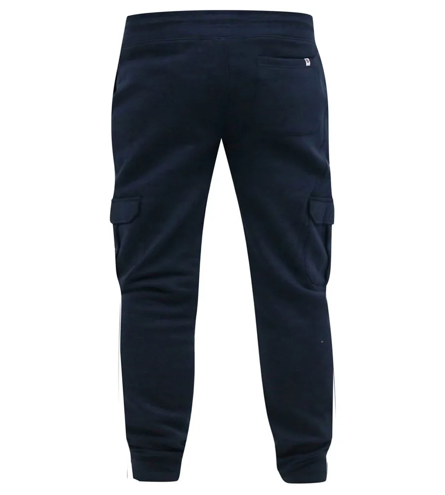 D555 Big Men's Navy Joggers with Cargo Pocket and Ribbed Cuffs (TILDEN 1)